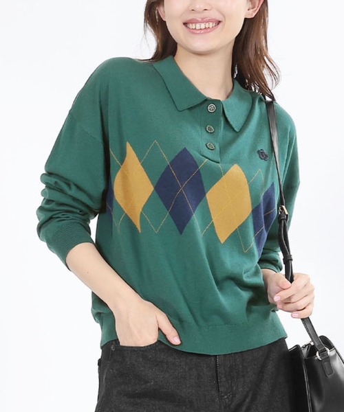 アーガイルポロ プルオーバー(ニット/セーター)|MARY QUANT アーガイルポロ プルオーバー(ニット/セーター)|MARY QUANT