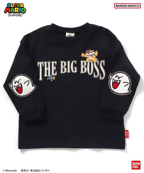 BANDAI(バンダイ)の「スーパーマリオ エルボーパッチTシャツ(Tシャツ/カットソー・キッズ・レインボー/オフホワイト/ブラック・100/110/120/130/140/150)」の9枚目の写真