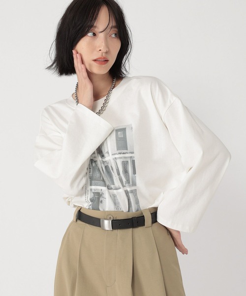 studio CLIP（スタディオクリップ）の「【daily CLIP】DOORフォトプリントTEE（Tシャツ/カットソー・レディース・ブラック/ホワイト・FREE）」の3枚目の写真