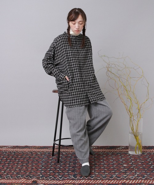 URCH RNA(アーチ アールエヌエー)の「R4398 コックさんのヘリンボーンツイードパンツ(その他パンツ・レディース・チャコール/ブラウン/グレー・FREE)」の2枚目の写真