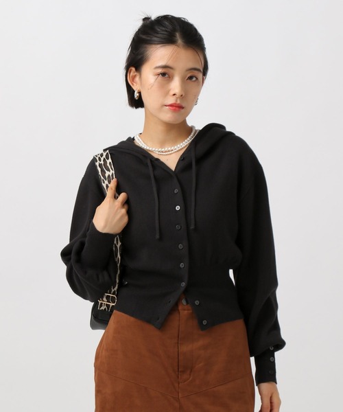 BAYFLOW(ベイフロー)の「リブニットパーカー(ニット/セーター・レディース・グレー/ブラック/ブラウン・FREE)」の14枚目の写真