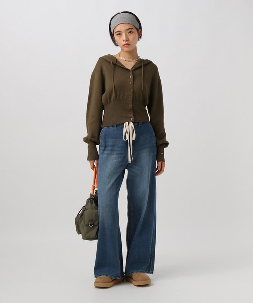 BAYFLOW(ベイフロー)の「リブニットパーカー(ニット/セーター・レディース・グレー/ブラック/ブラウン・FREE)」の5枚目の写真