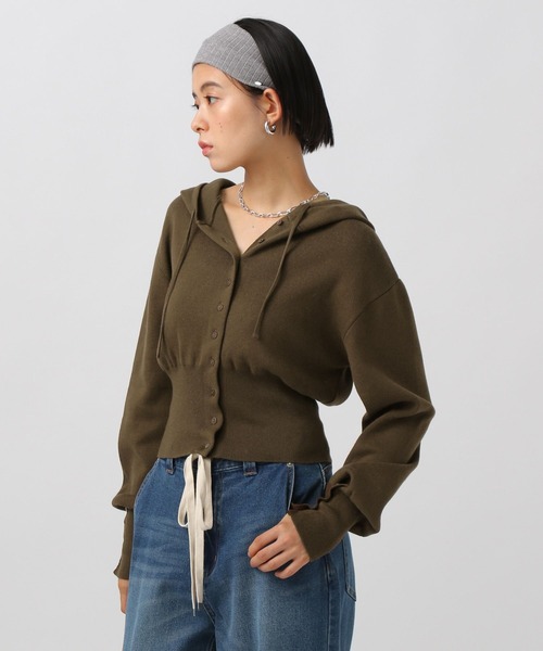 BAYFLOW(ベイフロー)の「リブニットパーカー(ニット/セーター・レディース・グレー/ブラック/ブラウン・FREE)」の15枚目の写真