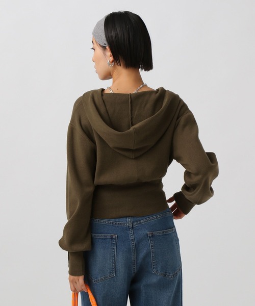 BAYFLOW(ベイフロー)の「リブニットパーカー(ニット/セーター・レディース・グレー/ブラック/ブラウン・FREE)」の16枚目の写真