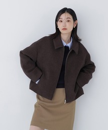 極美品❤️AP STUDIOウールジップブルゾン　ブラウン　フリーサイズ AP STUDIO（エーピーストゥディオ）の「ウールジップブルゾン