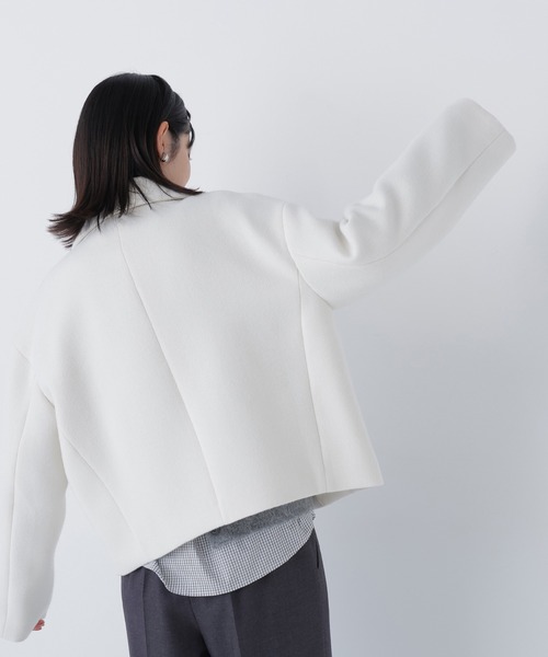 NATURAL BEAUTY BASIC（ナチュラルビューティーベーシック）の「◇ステンカラージップブルゾン（ブルゾン・レディース・ダークブラウン/グレイッシュベージュ/オフホワイト・MEDIUM/SMALL）」の11枚目の写真