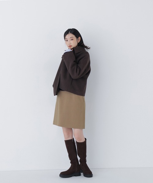 NATURAL BEAUTY BASIC（ナチュラルビューティーベーシック）の「◇ステンカラージップブルゾン（ブルゾン・レディース・ダークブラウン/グレイッシュベージュ/オフホワイト・MEDIUM/SMALL）」の16枚目の写真