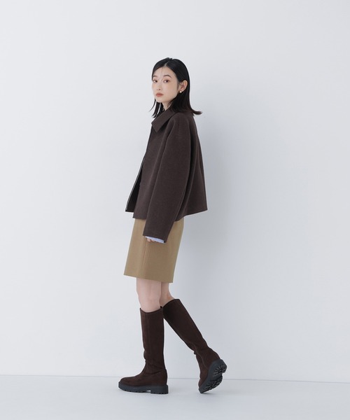 NATURAL BEAUTY BASIC（ナチュラルビューティーベーシック）の「◇ステンカラージップブルゾン（ブルゾン・レディース・ダークブラウン/グレイッシュベージュ/オフホワイト・MEDIUM/SMALL）」の18枚目の写真