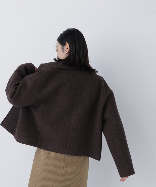 NATURAL BEAUTY BASIC（ナチュラルビューティーベーシック）の「◇ステンカラージップブルゾン（ブルゾン・レディース・ダークブラウン/グレイッシュベージュ/オフホワイト・MEDIUM/SMALL）」の19枚目の写真