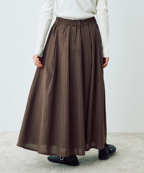 Crisp（クリスプ）の「チェックタックスカート（スカート・レディース・ブラウン/ベージュ・FREE）」の12枚目の写真