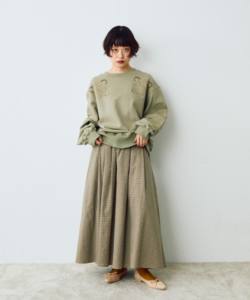 Crisp（クリスプ）の「チェックタックスカート（スカート・レディース・ブラウン/ベージュ・FREE）」の13枚目の写真