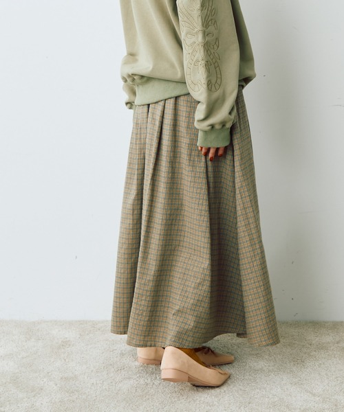 Crisp（クリスプ）の「チェックタックスカート（スカート・レディース・ブラウン/ベージュ・FREE）」の19枚目の写真