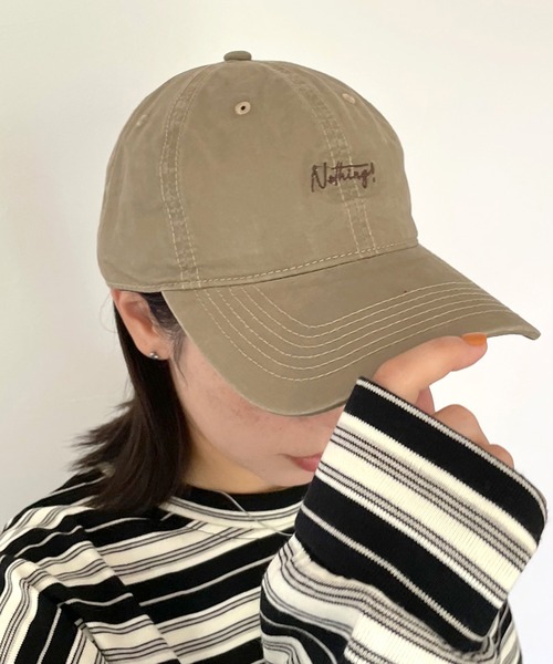 CRB(シーアールビー)の「ピグメントロゴキャップ(キャップ・レディース・ピンク/ベージュ/パープル/ブラック/ワイン/チャコールグレー・F)」の3枚目の写真