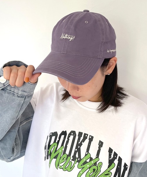 CRB(シーアールビー)の「ピグメントロゴキャップ(キャップ・レディース・ピンク/ベージュ/パープル/ブラック/ワイン/チャコールグレー・F)」の4枚目の写真