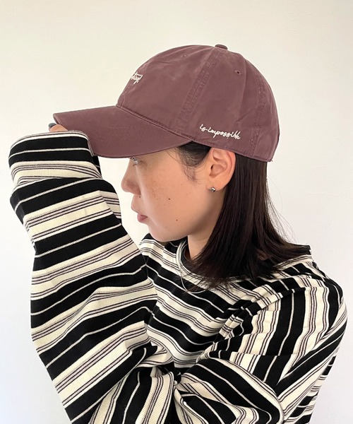 CRB(シーアールビー)の「ピグメントロゴキャップ(キャップ・レディース・ピンク/ベージュ/パープル/ブラック/ワイン/チャコールグレー・F)」の7枚目の写真