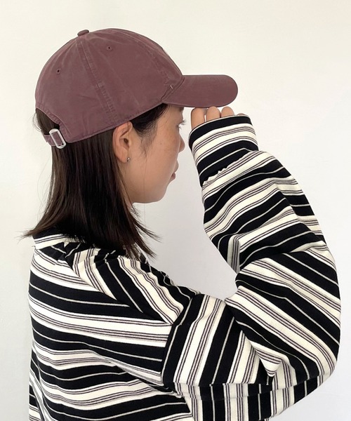 CRB(シーアールビー)の「ピグメントロゴキャップ(キャップ・レディース・ピンク/ベージュ/パープル/ブラック/ワイン/チャコールグレー・F)」の8枚目の写真