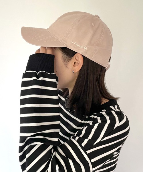 CRB(シーアールビー)の「ピグメントロゴキャップ(キャップ・レディース・ピンク/ベージュ/パープル/ブラック/ワイン/チャコールグレー・F)」の16枚目の写真