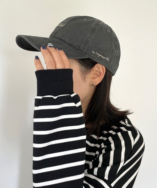 CRB(シーアールビー)の「ピグメントロゴキャップ(キャップ・レディース・ピンク/ベージュ/パープル/ブラック/ワイン/チャコールグレー・F)」の19枚目の写真