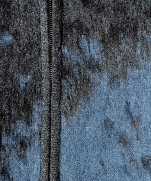 KUUUPY（クーピー）の「Gradient Shaggy Zip Knit Hoodie - グラデーションシャギージップニットパーカー（パーカー・メンズ・ブラック/ブルー・SMALL/MEDIUM/LARGE）」の5枚目の写真