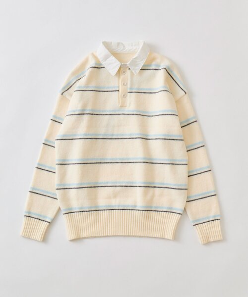 OLIVE des OLIVE（オリーブデオリーブ）の「ラガーポロニット（ニット/セーター・レディース・オフホワイト/トップグレー/ボルドー・FREE）」の10枚目の写真