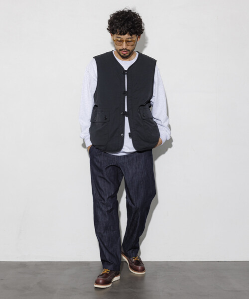 リラックスフィット リバーシブル ボアベスト/ミリタリー（その他