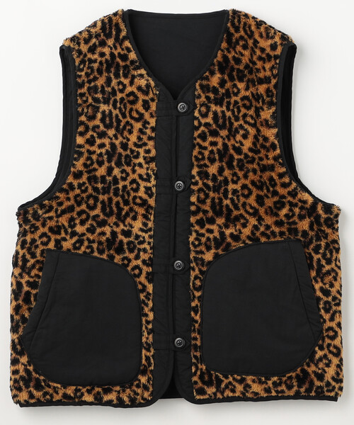 セール】リラックスフィット リバーシブル ボアベスト/ミリタリー