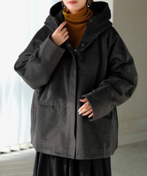 ゆーさま専用　ブラック アウター セール】シャギードルマンZIPアウター（その他アウター）｜HUG.U