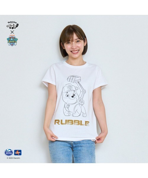 Vehicles(ビークルズ)の「パウパトロール 子供服 グラフィック半袖Tシャツラブルホワイト ラブル(Tシャツ/カットソー・レディース・ブラック/ホワイト・womens free/MEDIUM/LARGE)」の1枚目の写真