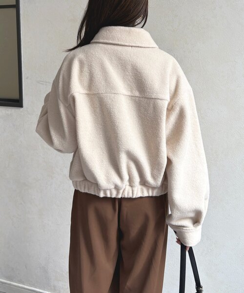 Thevon（ゼボン）の「ステンカラーブークレブルゾン（ブルゾン・レディース・ブラウン/アイボリー・FREE）」の6枚目の写真