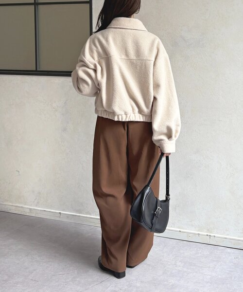 Thevon（ゼボン）の「ステンカラーブークレブルゾン（ブルゾン・レディース・ブラウン/アイボリー・FREE）」の8枚目の写真