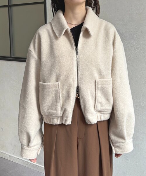 Thevon（ゼボン）の「ステンカラーブークレブルゾン（ブルゾン・レディース・ブラウン/アイボリー・FREE）」の11枚目の写真