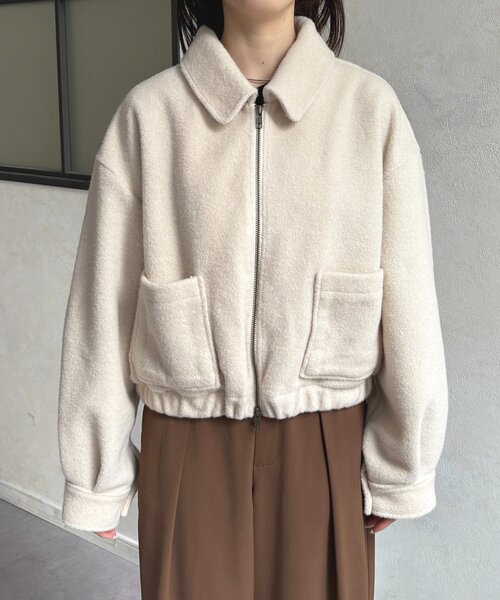 Thevon（ゼボン）の「ステンカラーブークレブルゾン（ブルゾン・レディース・ブラウン/アイボリー・FREE）」の12枚目の写真