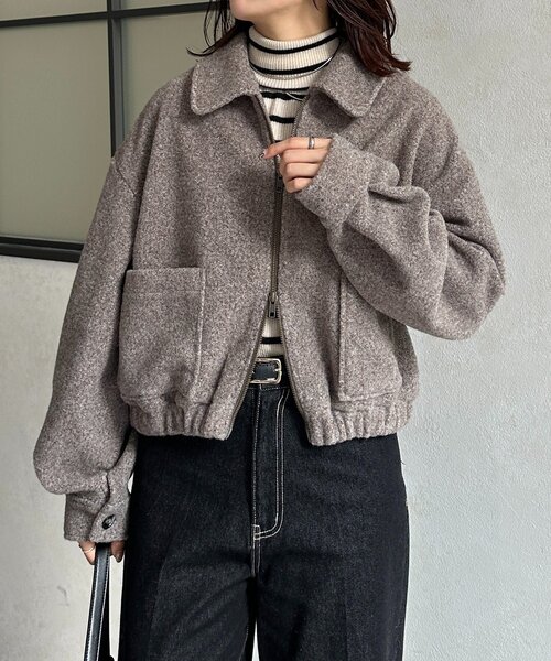 Thevon（ゼボン）の「ステンカラーブークレブルゾン（ブルゾン・レディース・ブラウン/アイボリー・FREE）」の19枚目の写真