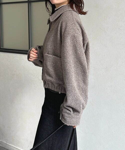 Thevon（ゼボン）の「ステンカラーブークレブルゾン（ブルゾン・レディース・ブラウン/アイボリー・FREE）」の20枚目の写真