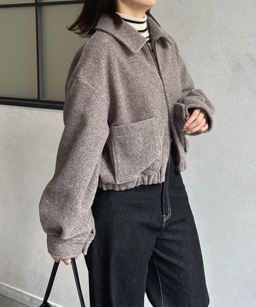 Thevon（ゼボン）の「ステンカラーブークレブルゾン（ブルゾン・レディース・ブラウン/アイボリー・FREE）」の22枚目の写真