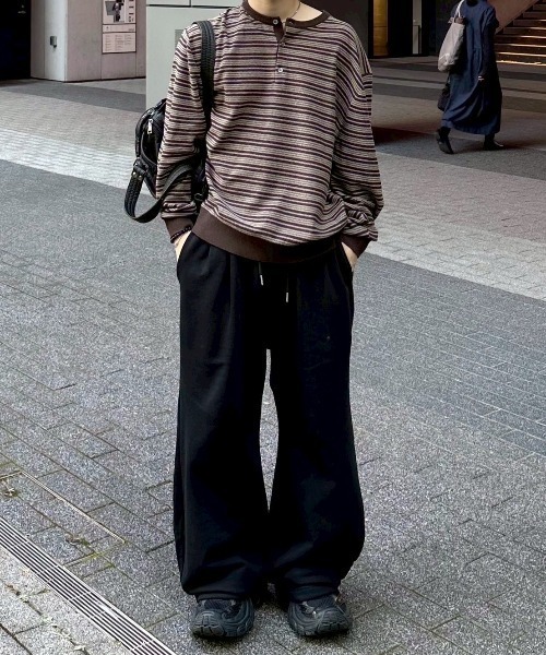 Chikashitsu +(チカシツプラス)の「【Chikashitsu +】back button straight sweat pants / 【チカシツプラス】バックボタンストレートスウェットパンツ(スウェットパンツ・メンズ・ブラック/グレー・ONE SIZE)」の5枚目の写真