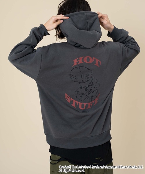 WEGO(ウィゴー)の「∴WEGO/【HOTSTUFF】グラフィックプルパーカー(パーカー・メンズ・スミクロ/ホワイト・MEDIUM/LARGE)」の9枚目の写真