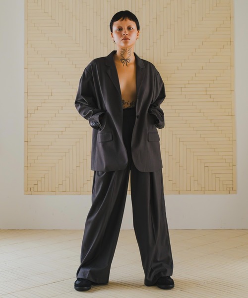 lit（リット）の「Knit Layered Like Pants（スラックス・レディース・ダークグレー/モカ・36/38）」の3枚目の写真