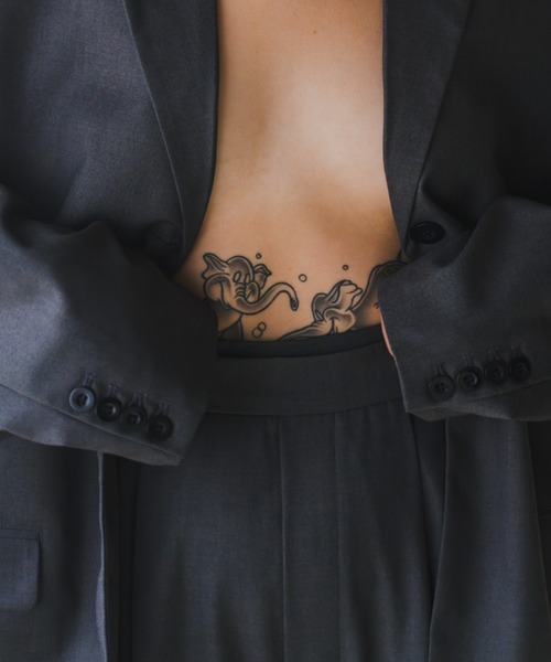 lit（リット）の「Knit Layered Like Pants（スラックス・レディース・ダークグレー/モカ・36/38）」の4枚目の写真