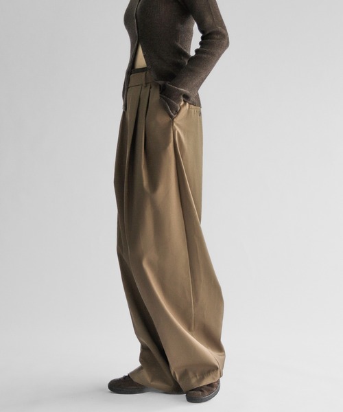 lit（リット）の「Knit Layered Like Pants（スラックス・レディース・ダークグレー/モカ・36/38）」の8枚目の写真