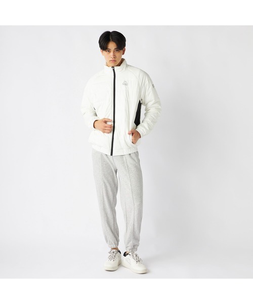 Kappa(カッパ)の「Kappa カッパ エアロゲル 中綿入り 配色切替 軽量 保温 ストレッチ フルジップ トラックジャケット(ダウンジャケット/コート・メンズ・ホワイト/ブラック・LL/M/L)」の8枚目の写真