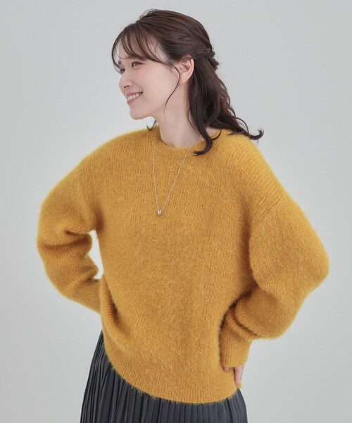 DRESKIP(ドレスキップ)の「【S-LL/ゆったり】ふわふわシャギー 大人レディなニット(ニット/セーター・レディース・ブラウン系/ブルー/ナチュラル/ピンク系7/ベージュ系その他6/イエロー・04/03/02/01)」の7枚目の写真