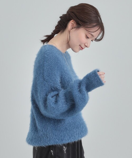 DRESKIP(ドレスキップ)の「【S-LL/ゆったり】ふわふわシャギー 大人レディなニット(ニット/セーター・レディース・ブラウン系/ブルー/ナチュラル/ピンク系7/ベージュ系その他6/イエロー・04/03/02/01)」の20枚目の写真