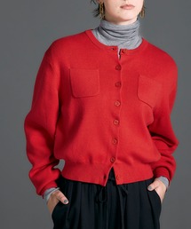 カシミヤ」に該当するカーディガン/ボレロ（レッド/赤色系
