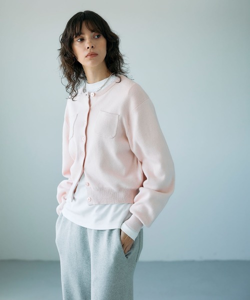 N.O.R.C（ノーク）の「コットンカシミヤニットカーディガン（カーディガン/ボレロ・レディース・ライトグレー/レッド/ピンク/ブラック/ブルー・フリー）」の14枚目の写真