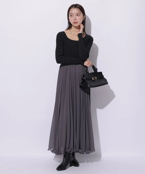 Mystrada（マイストラーダ）の「プリーツメローラメニットワンピース