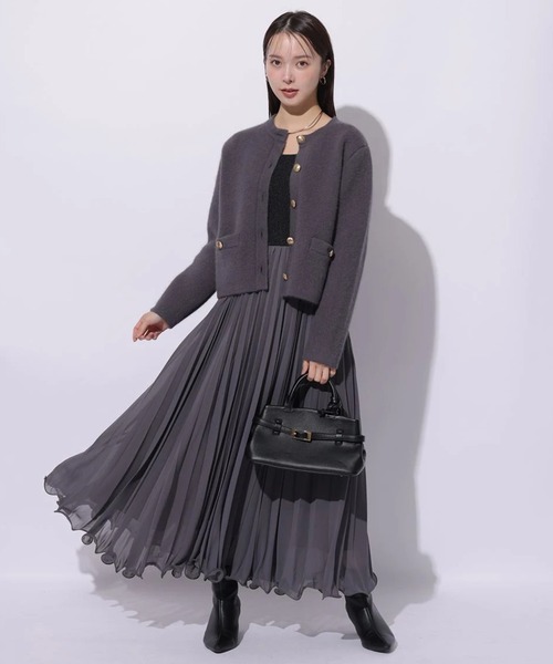 Mystrada（マイストラーダ）の「プリーツメローラメニットワンピース