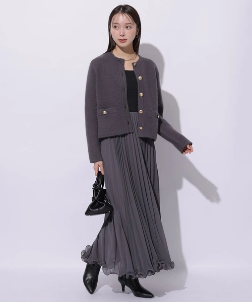 Mystrada（マイストラーダ）の「プリーツメローラメニットワンピース