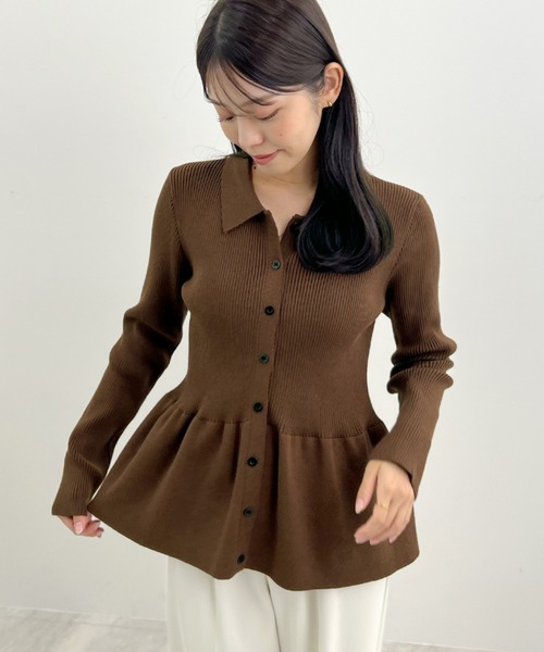 セール】【新色追加】ペプラムリブニット（ニット/セーター）｜Futier