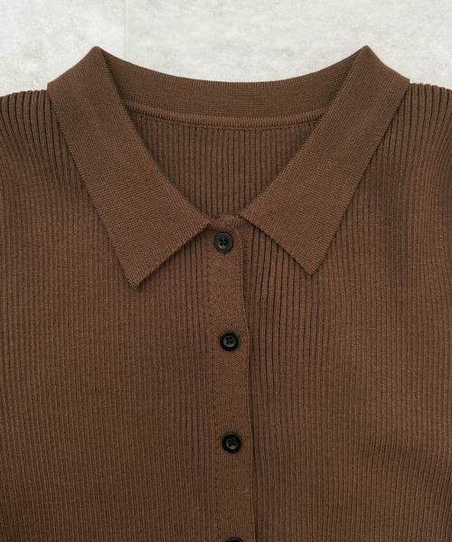 Futier land（フューティアランド）の「【8色展開】ペプラムリブニット（ニット/セーター・レディース・マスタード/ブラウン/グレー/ネイビー/レッド/アイボリー/ライトブルー/サーモンピンク・MEDIUM/LARGE）」の9枚目の写真